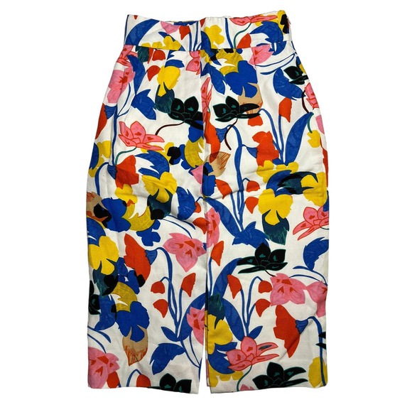 J Crew Sz 2 Morning Floral Pintucked Midi Skirt Abstract Colorful A Line Pencil - Picture 3 of 11